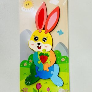 Wooden Kids Puzzle – Playing Rabbit, Cute Giraffe, Helicopter, Dinosaur and Crocodile